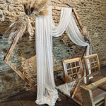 rideau blanc moderne élégant mariage anniversaire événement translucide motifs florauxDecoration
