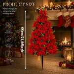 Arbre artificiel Noël rouge fleurs poinsettia classique stake intérieur hiver noël Halloween decoration balcon