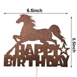 décoration gâteau happy birthday chevaux thème western rouge doré anniversaire enfant festive