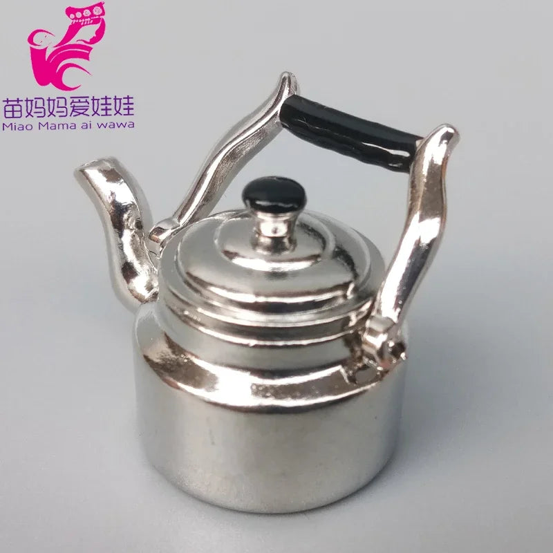 service thé miniature blanc doré rose bleu vert fleurs classique tasse théière soucoupe assiette