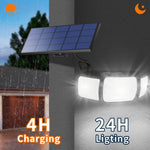 lampe solaire moderne panneau solaire noir cellules bleues capteur mouvement télécommande ledextérieur autonomeparquetjardinchemin