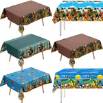 nappes jetables enfants motifs animaux fruits paysage anniversaire bleu marron vert turquoise festive