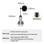 lampe suspendue moderne industrielle verre transparent noir doré maille dorée 2700k 5700k