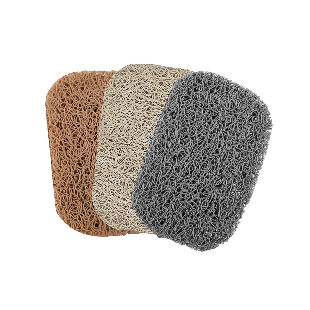éponges savon antidérapantes auto drainantes adhésives moderne gris beige marron clair fibreuse douche salle