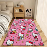 tapis sol enfantin hello kitty motif coeur chambre moderne rouge bleu rose suede