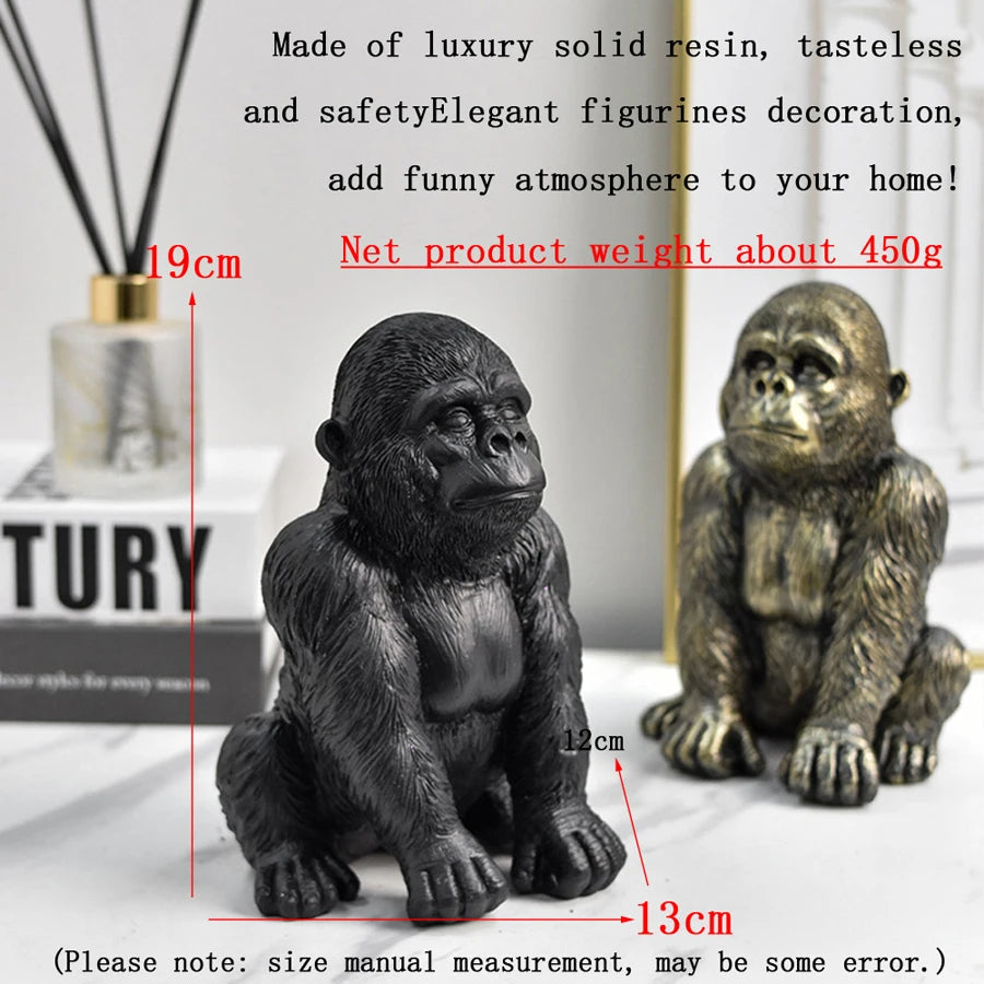 Détail de la sculpture de gorille en résine rétro