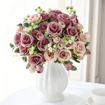 décoration intérieure bouquet pivoine rose blanche moderne élégant vase transparent mariage anniversaire