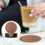 coasters acrylique noirs bleu marine modernes texture points 10cm 5cm pack pièces rangement
