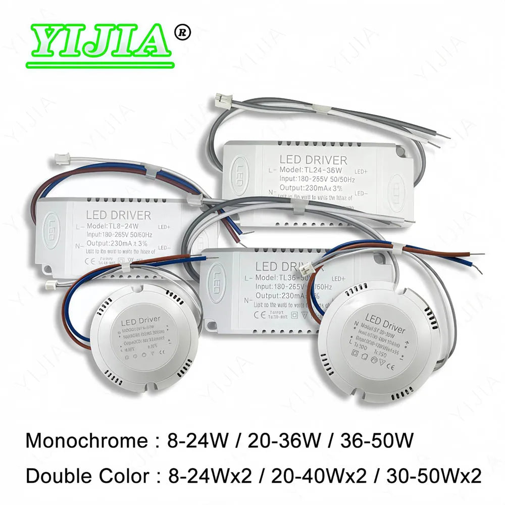 driver led blanc moderne constant current 280ma 300ma 2036w 2436w 3650w câbles certification fcc