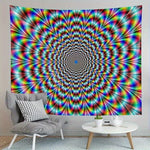 tapisserie moderne multicolore spirale optique décoration intérieure living room salon chambre coucher