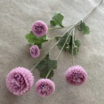 décoration intérieure bouquet artificiel fleurs chrysanthèmes feuilles vertes moderne or rose violet