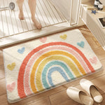 tapis bain polyester tufté antidérapant arc ciel moderne enfant dessins animés couleurs vives intérieur