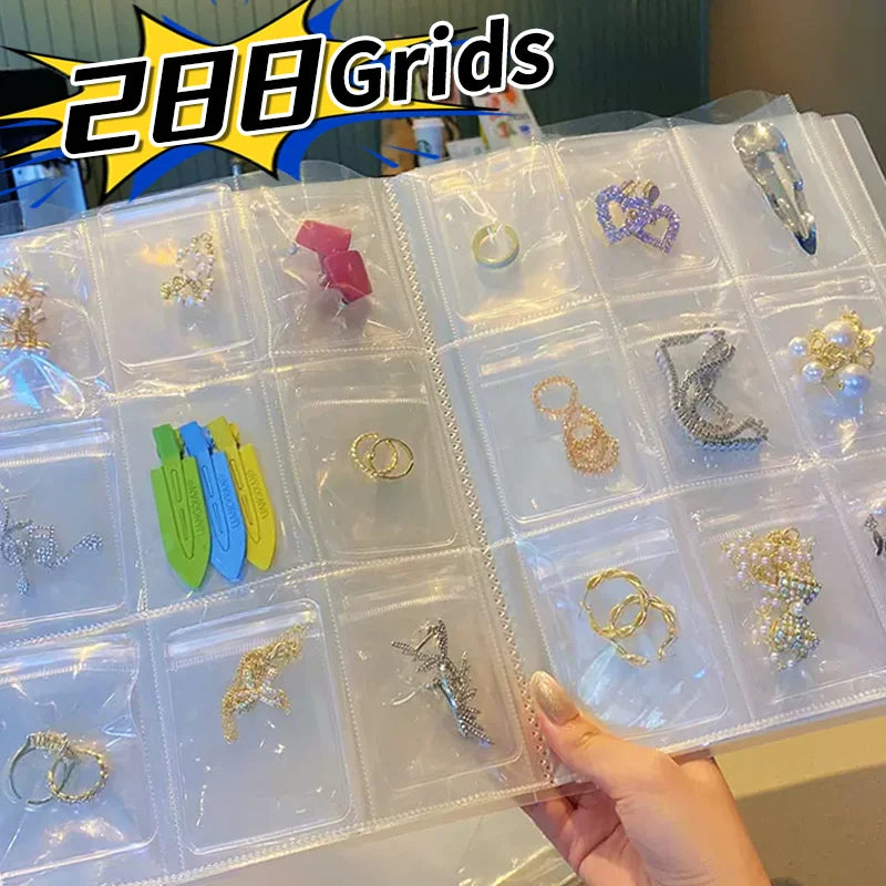 boîte rangement bijoux transparente moderne pratique zip boucles oreilles bracelets colliers accessoires