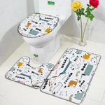 tapis toilette multicolore motifs animaux modernes adhésifs salle bain couvre siège deux sols