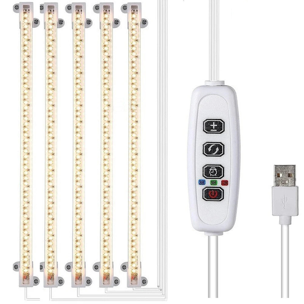 éclairage led plante blanc moderne clips commande luminosité câble usb 183cm