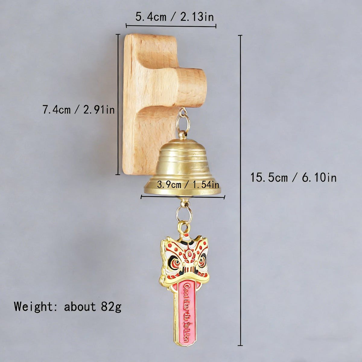 cloches dorées rondes classiques clips bois oiseau texte décoration entrée chambre nouvelleannée