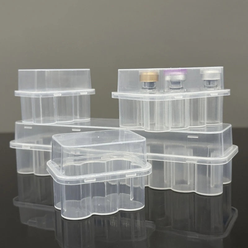 boite rangement transparente flacons tubes laboratoire plastique empilable organiseur pratique