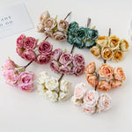 bouquet artificiel roses vintage romantique anniversaire mariage baby shower intérieur feuillets verts