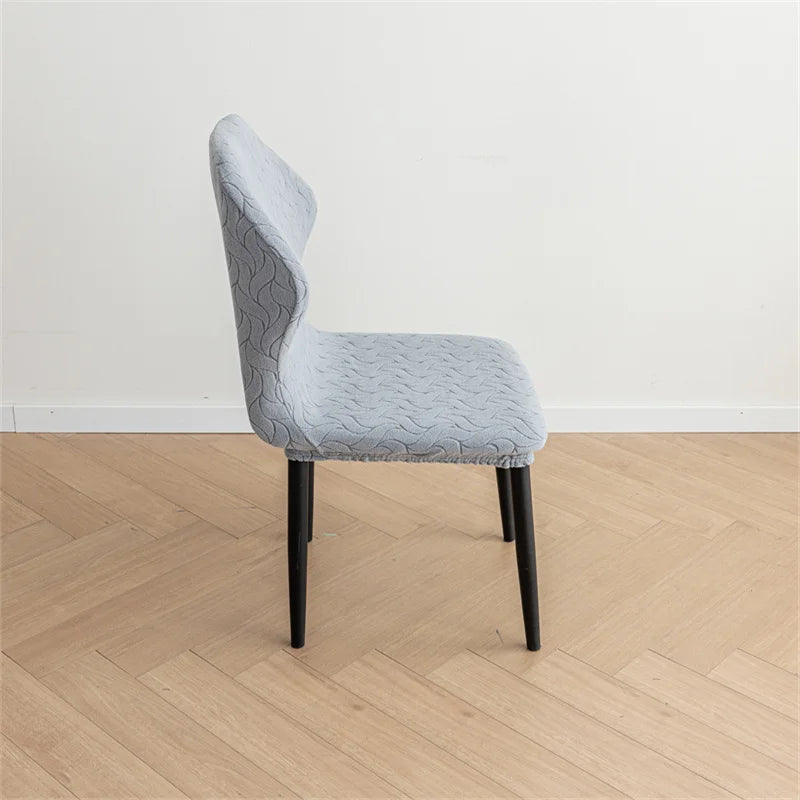 housses chaise moderne motif ondulé gris clair 100 polyester élastique
