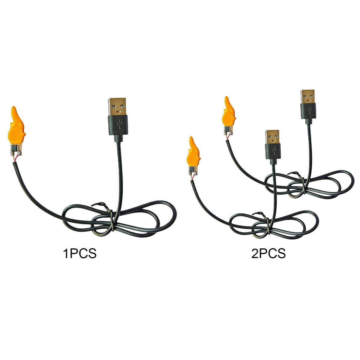 lampe flamme usb noir orange moderne adhésif inclusion câble flamme artificielle décoration intérieure extérieure