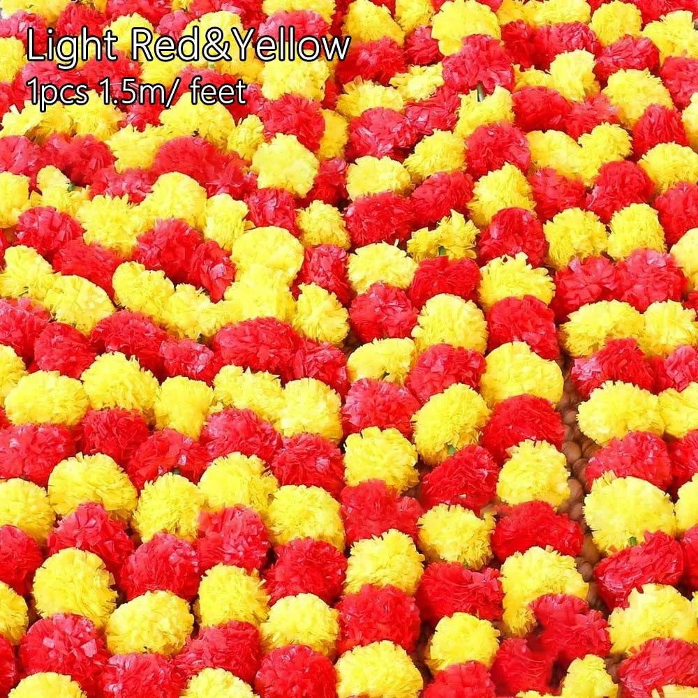 guirlande florale artificielle festives boules fleurs compactes couleurs vives indien festive ornement fête sans