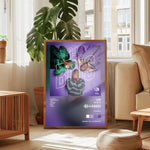 affiches modernes noir blanc vert violet textes photographies personnes décoration murale