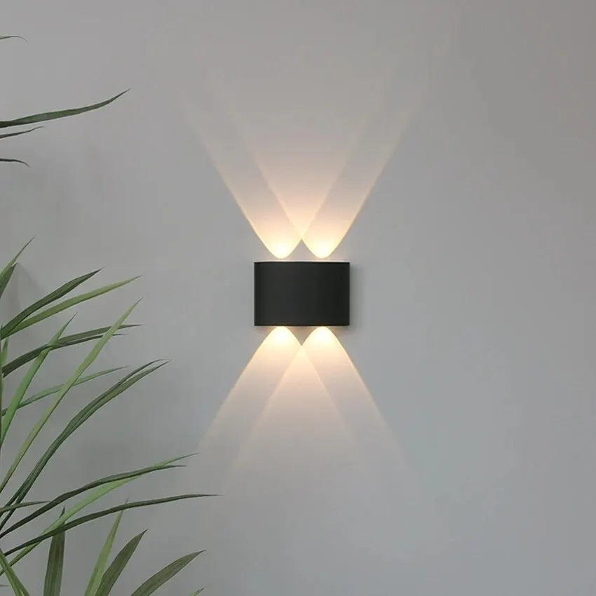 lampe murale led moderne noire 2w 4w ip65 ac90265v cool warm white