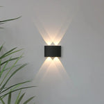 lampe murale led moderne noire 2w 4w ip65 ac90265v cool warm white