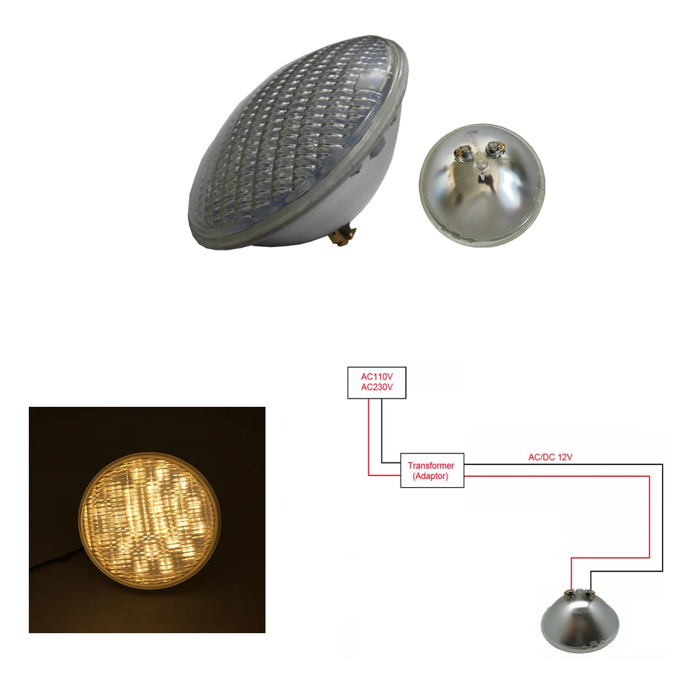 lampe led piscine sous marine étanche ip68 multicolore télécommande fixation vis