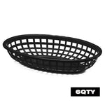 paniers ovales plastique noir vert rouge jaune moderne grille alimentaire service restauration rapide