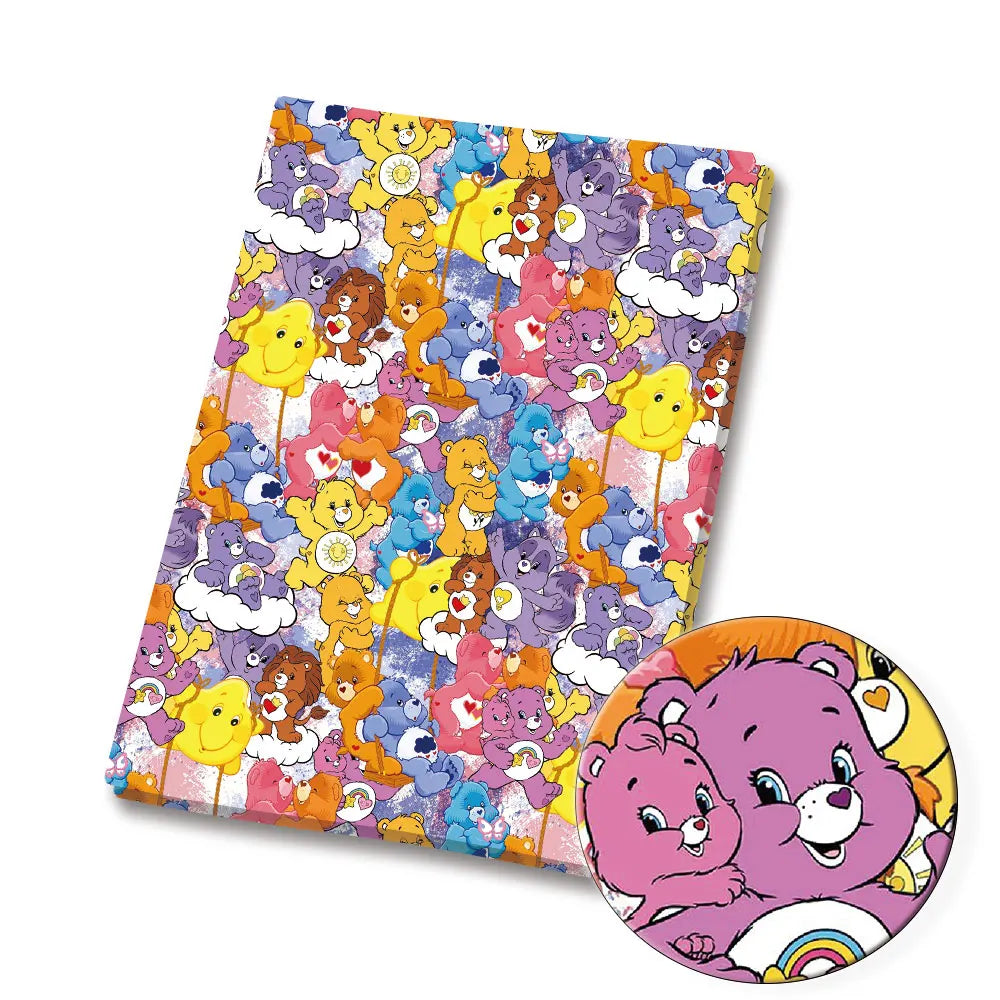 tissu polyester coton 140x50cm dessin animés ours arc ciel étoiles enfant patchwork couture rideaux