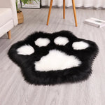 tapis fourrure paws noir blanc gris rose moderne lavable machine doux