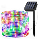 guirlande lumineuse solaire 30m blanc chaud filament fibre optique moderne