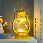 lanterne décorative vintage blanc doré noir citrouille annneau métallique contrôle sans flamme