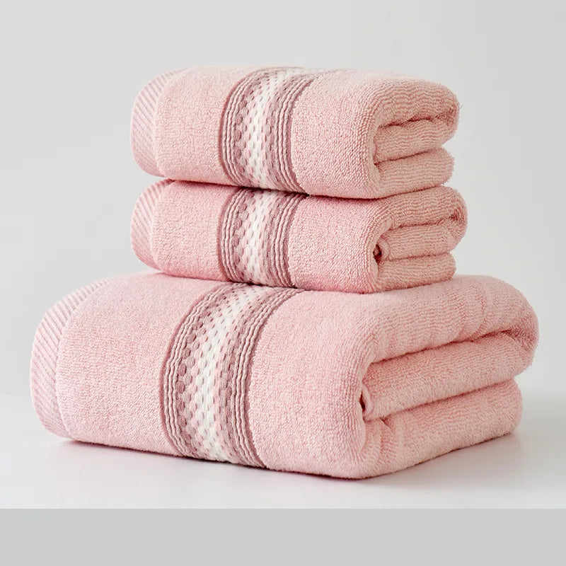 serviettes bain coton absorbantes blanches rayées 34x74cm 70x140cm machine lavables pâques classiques