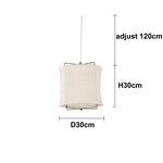 Suspension lumineuse moderne toile lin beige clair interrupteur tactile chambre salonhôtel