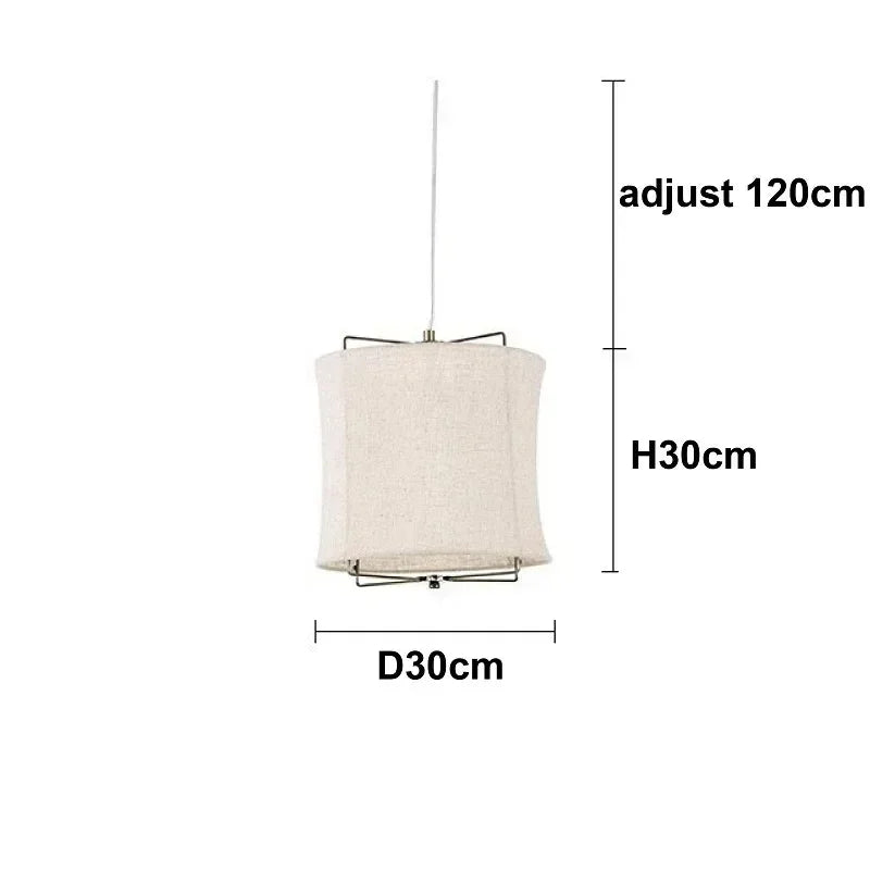 Suspension lumineuse moderne toile lin beige clair interrupteur tactile chambre salonhôtel