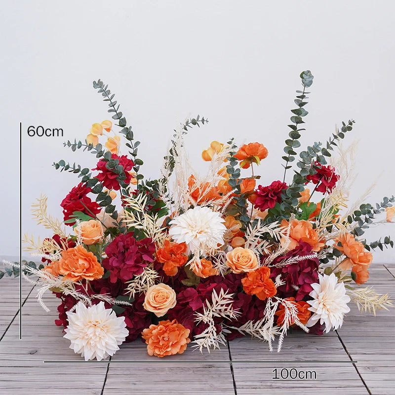 décoration événement florale mariage arches guirlandes vases feuilles épis blé