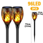 torche solaire 96 led motif floral moderne batterie intégrée ip65 fixation tringle