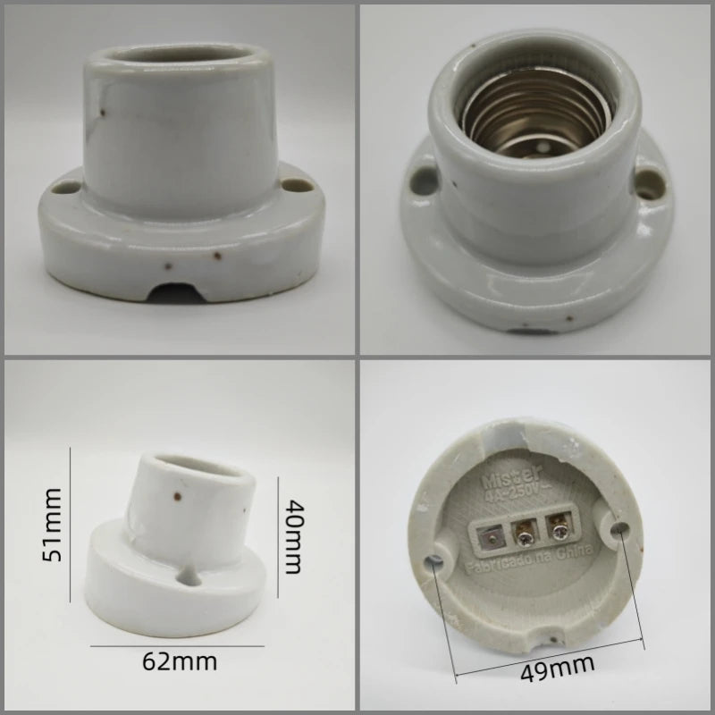 supports lampe céramique moderne blanc noir crème eyelets fixes haute temperature