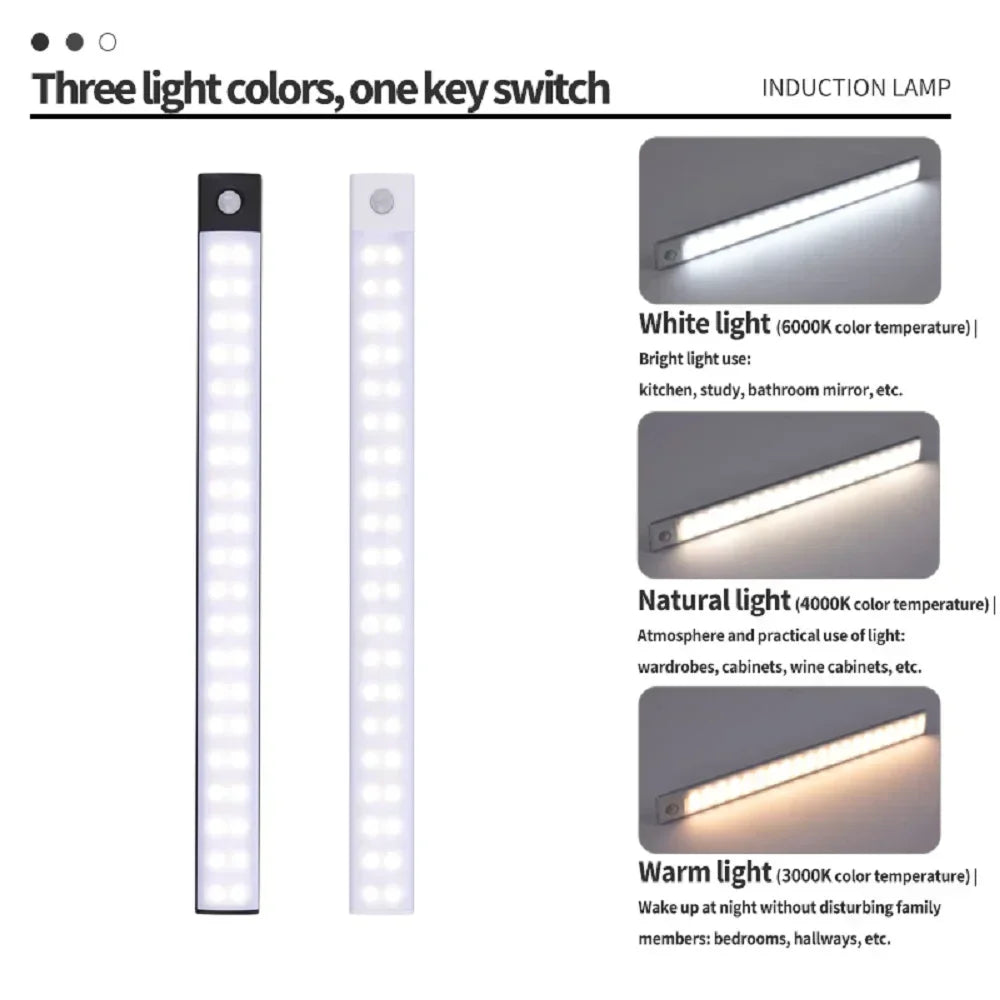 lampe sous cuisine led rechargeable 30cm adhésif blanc moderne 5v usb