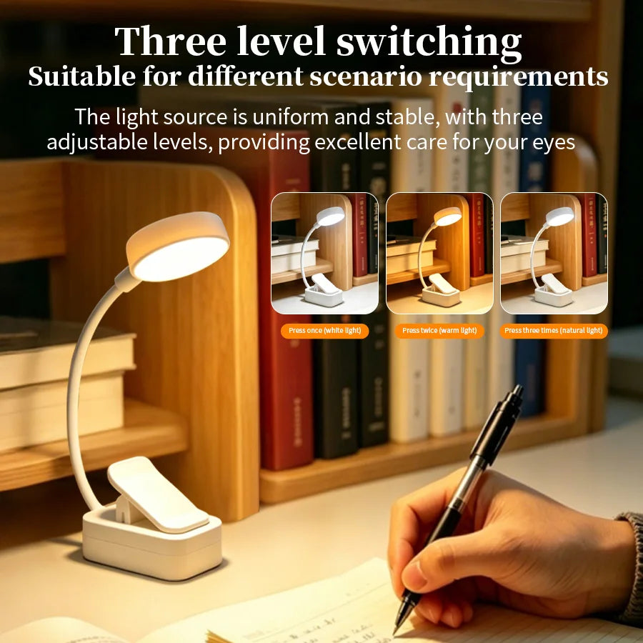 lampe led rechargeable usb modes couleurs gradation progressive clip flexible moderne minimaliste