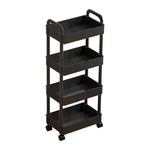 chariot rangement acier inoxydable blanc noir moderne utilisation multiple réutilisable multifonctionalité roulettes universelles