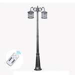 Lampadaire led extérieur moderne or noir métallique classique vintage ip65 2têtes 250cm
