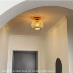 lampe bambou tressé moderne rustique vis montage surface naturel bois