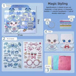 poupées décoratives 3d colorées tresses adhésif diy feuilles pré coupées cheveux personnages bandeau