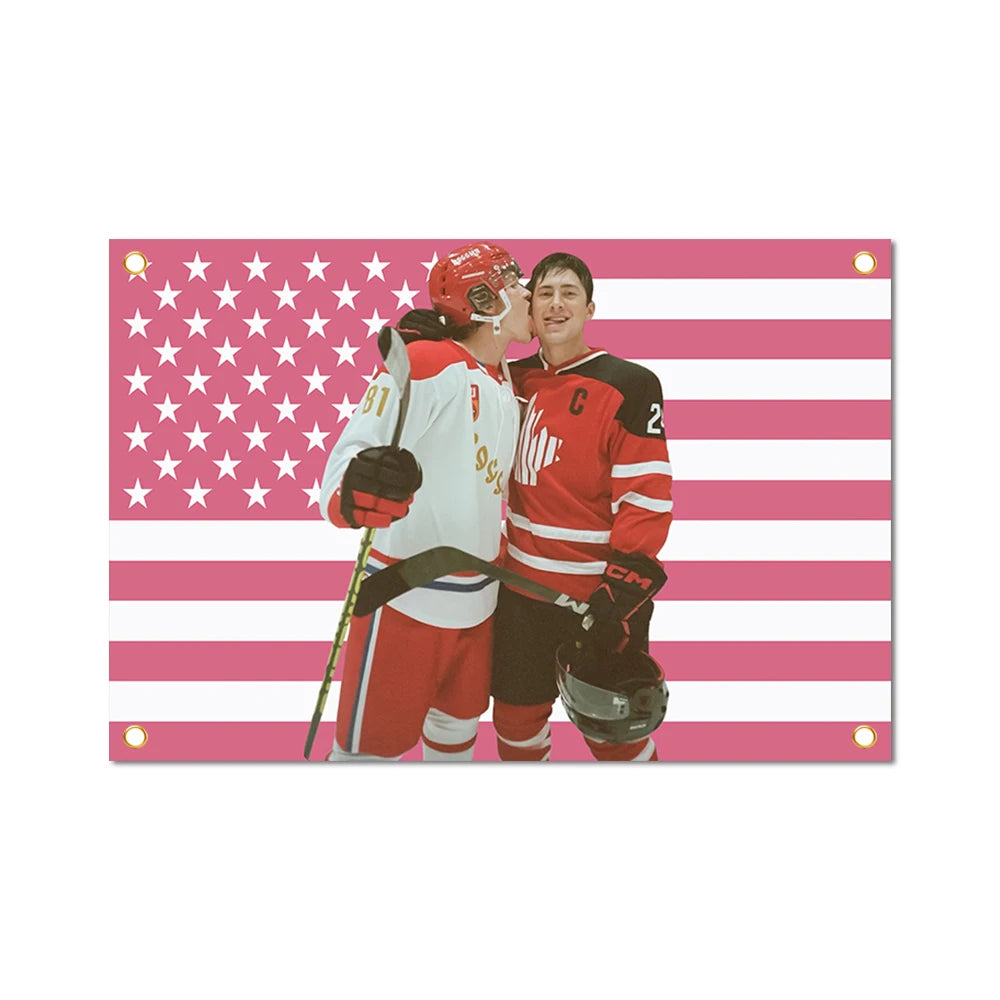 drapeau sportif classique étoiles blanches rouge rayures horizontales bleu clips décoration murale polyester