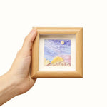 cadres photo miniatures bois illustrés paysages abstraits bohèmes multicolores adultes