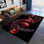 tapis moderne notes musicales polyester polypropylène salon chambre bleu rouge violet