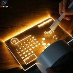 tablette d'écriture lumineuse transparente moderne stylo bordure lumineuse minimaliste calendrier écriture usb rechargeable led